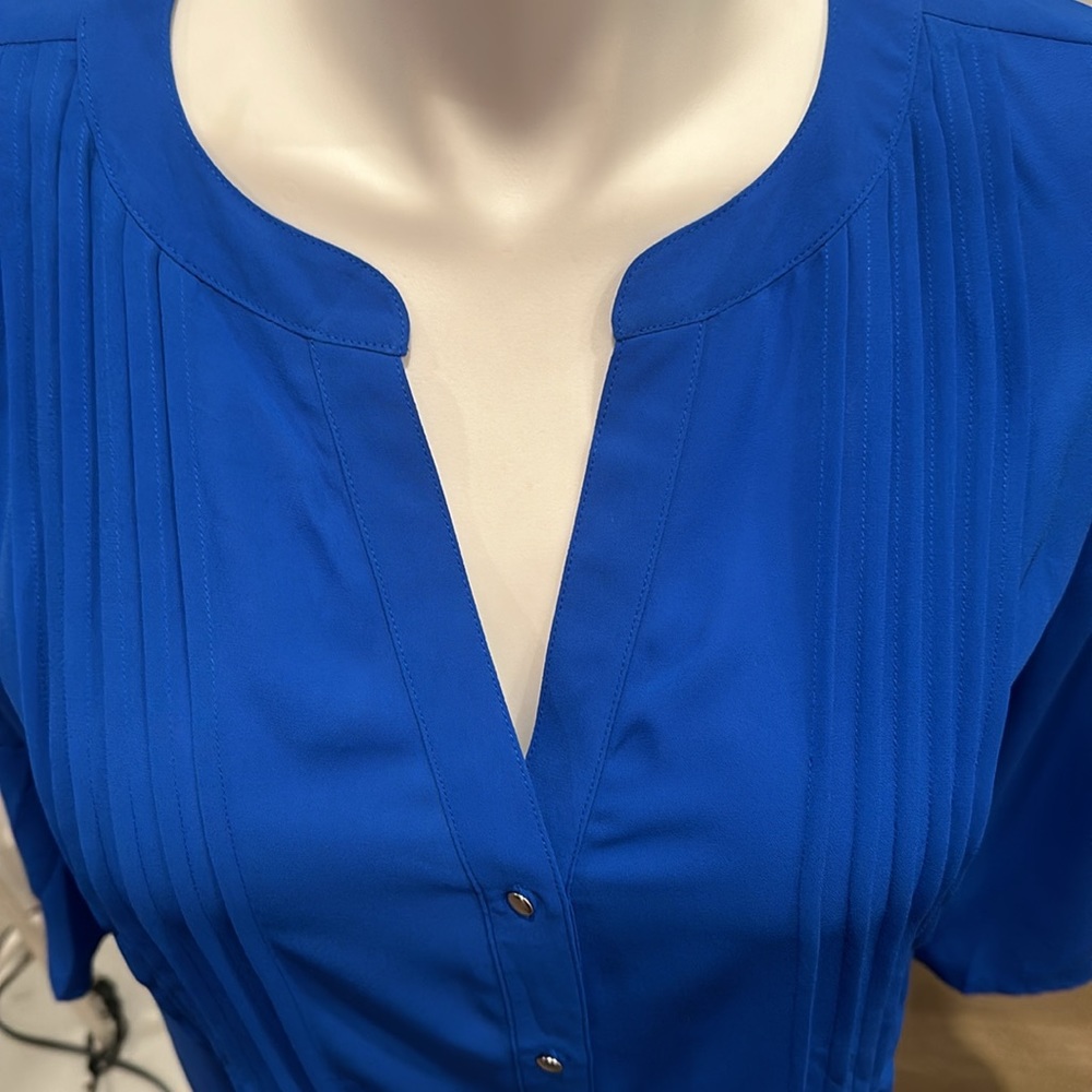 NWT CHAUS Windsor Blue Blouse - Picture 5 of 14
